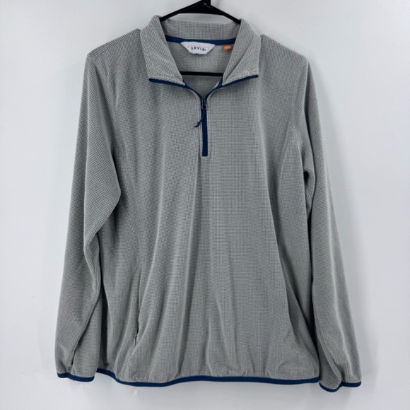 Orvis Silver Zip Up Sweater with Stand-Up Collar - Picture 2 of 8